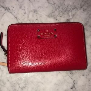 Oversized red Kate Spade wallet